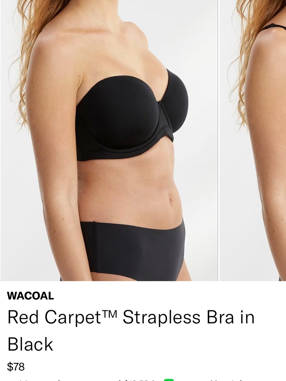 Wacoal Strapless Bandeau Bra in Black